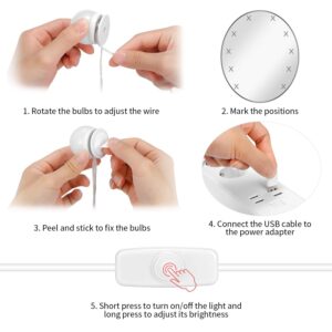 Luces LED para Espejo de Tocador, Maquillaje, 10 Bombillas Brillo Ajustable - Imagen 7